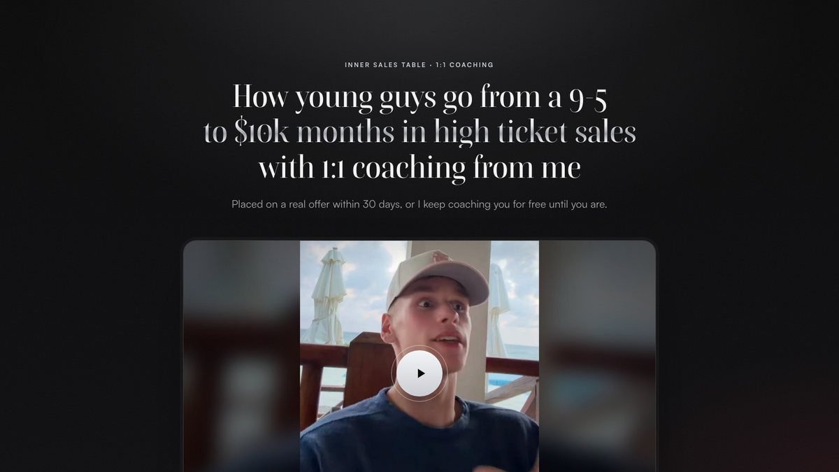 1:1 coaching landing page preview